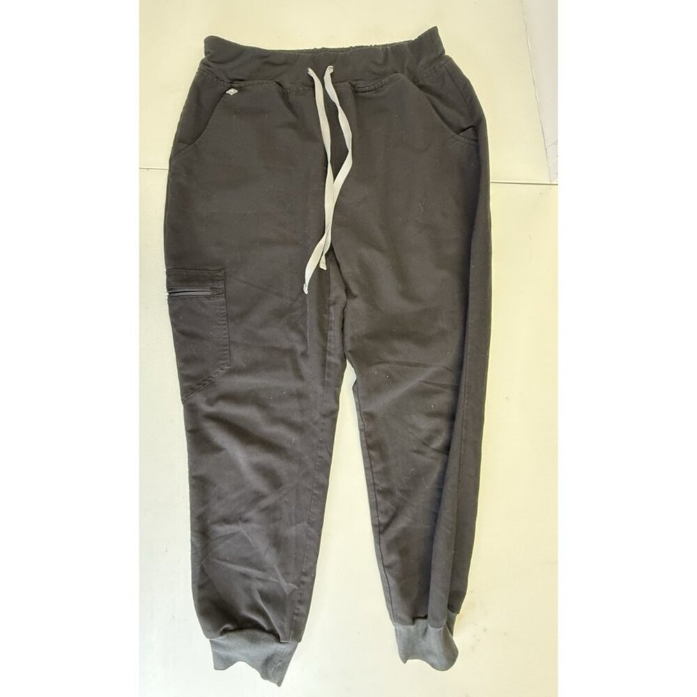 Figs Medical Joggers Womens M Medium Black Zamora High Waisted Scrub Pants